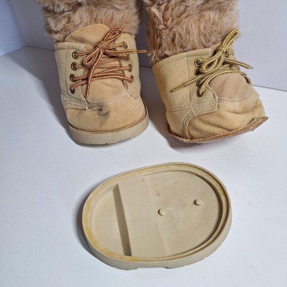 Vintage Furskins Farrell Plush Bear 80s Red Black Plaid Shirt Bowtie Hat Boots - Picture 3 of 8